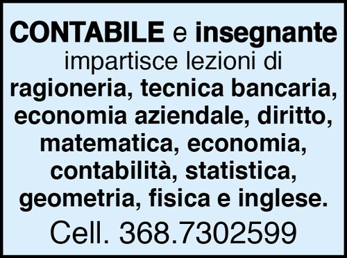 CONTABILE e insegnante impartisce lezioni 